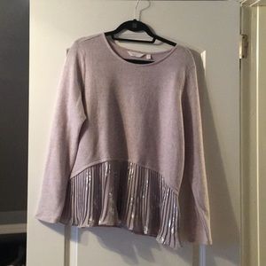 Grey Lauren Conrad sweater with pleating!